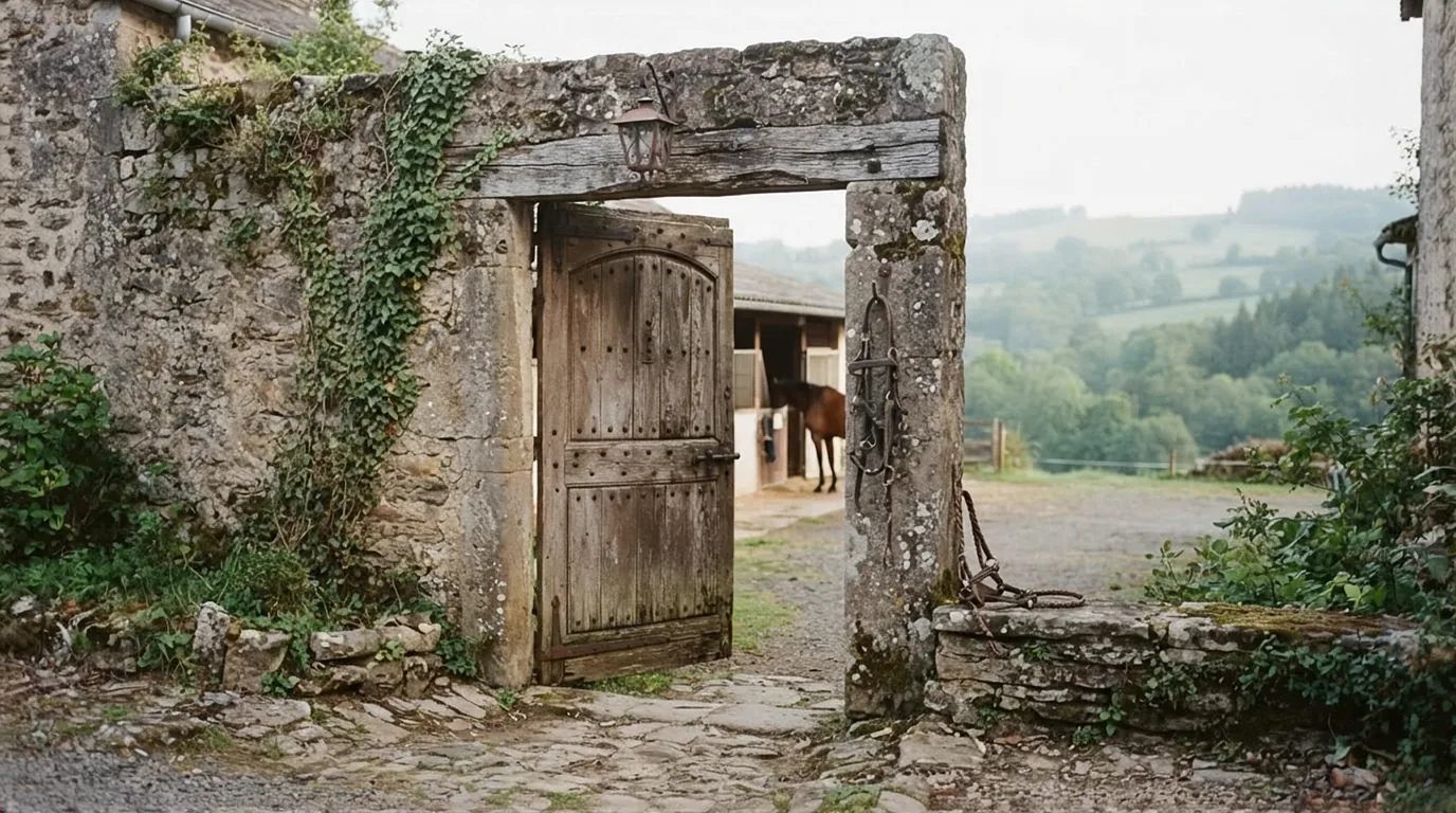 Entrée du Écurie du Pradeaux, centre équestre à Neuvic