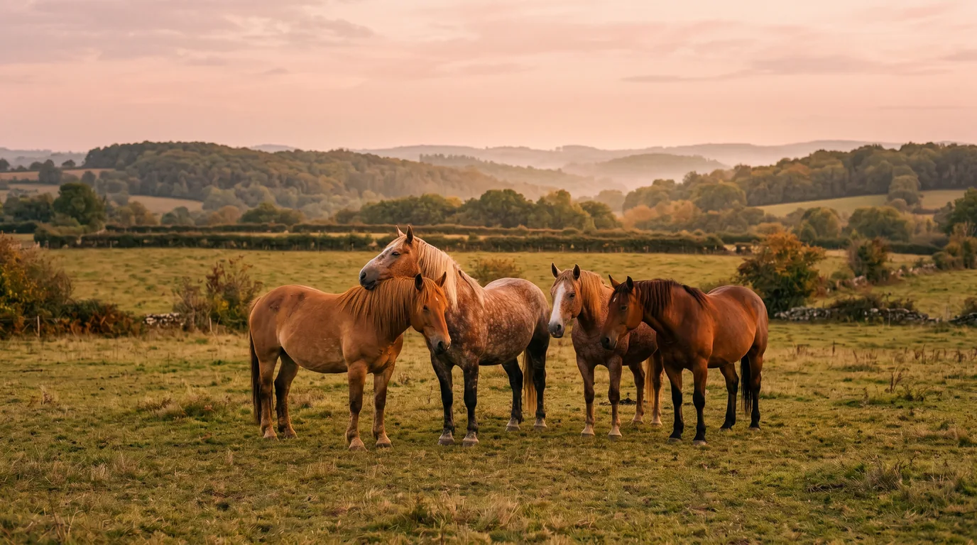 Les chevaux du Écurie du Pradeaux en liberté, Corrèze